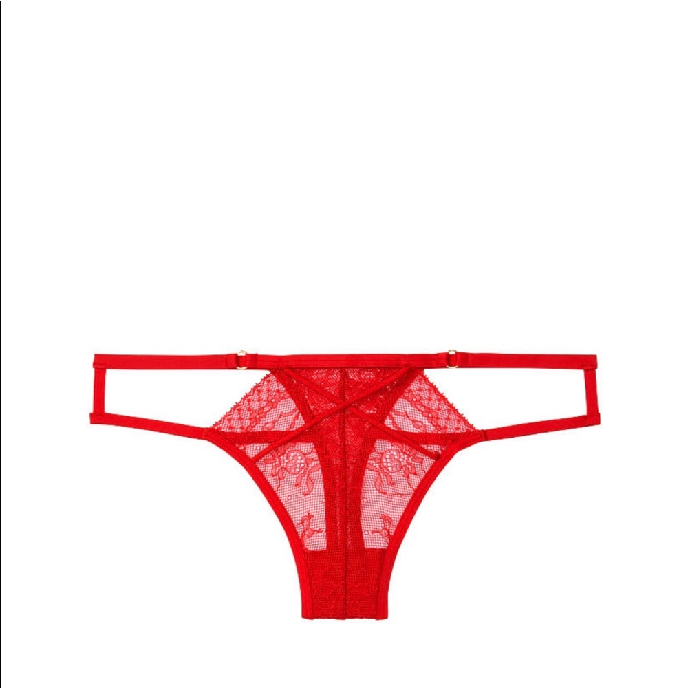 Micro and lace crystal detail thong panty - Picture 3 of 6